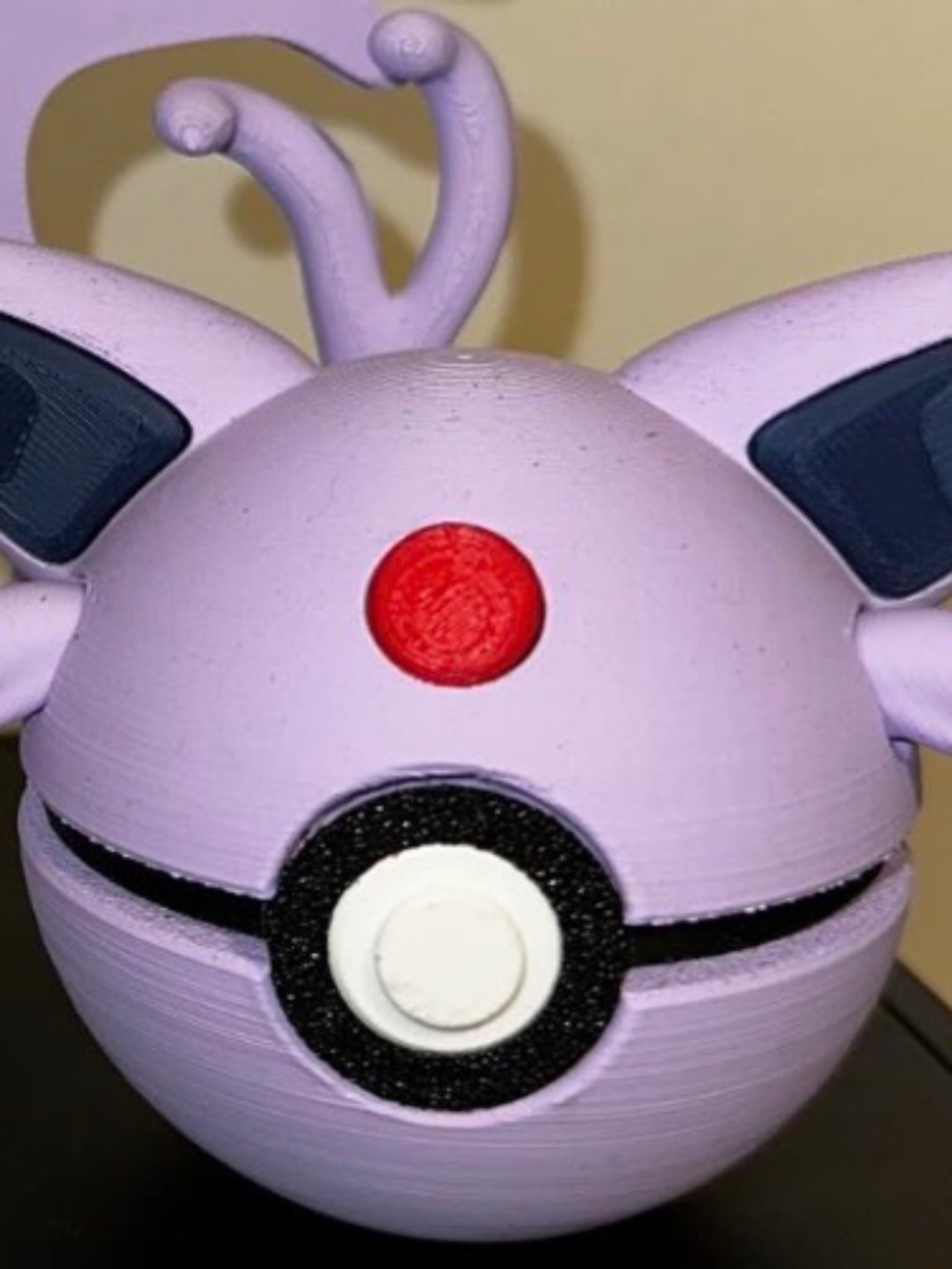 Lilac Sun Cat Ball Display – 3D Printed Psychic Split-Tail Fox Sphere